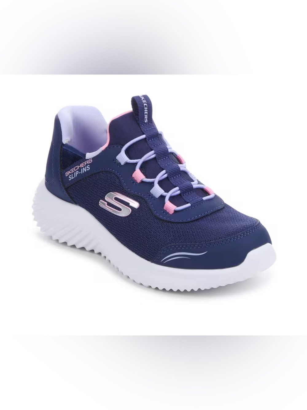 Skechers Navy and Light Pink Slip-On Athletic Shoe